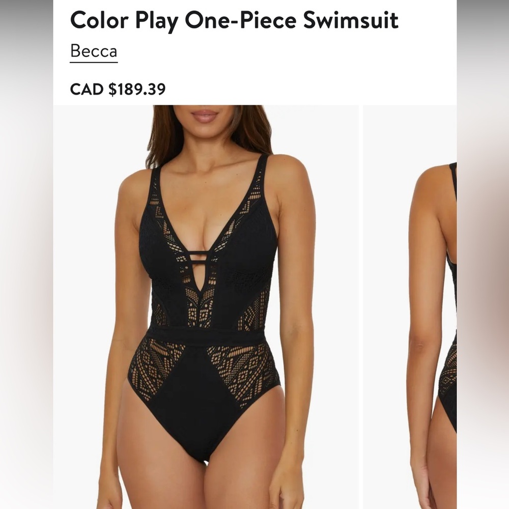 Black Lace Colour Play One-Piece Swimsuit